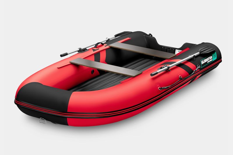 Надувная лодка GLADIATOR E380 S красно-черный 