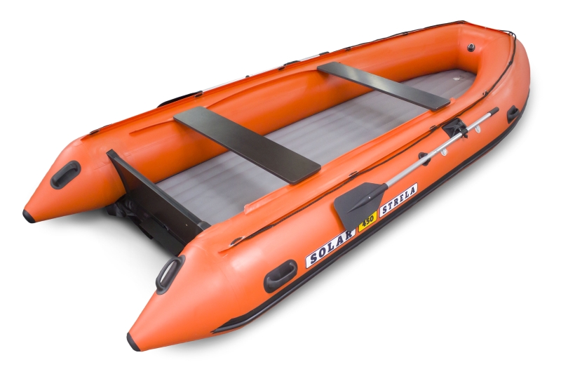 Надувная лодка Солар-450 Стрела Jet Tunnel оранжевый 