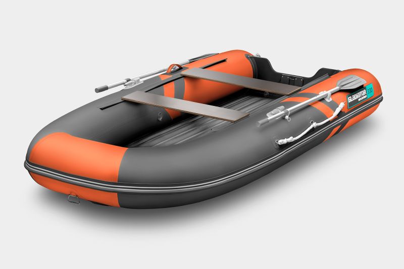 Надувная лодка GLADIATOR E450 S оранжево-темно-серый 