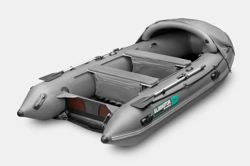 Надувная лодка GLADIATOR E380 PRO темно-серый 
