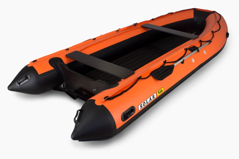 Надувная лодка Солар-420 Jet Tunnel оранжевый 
