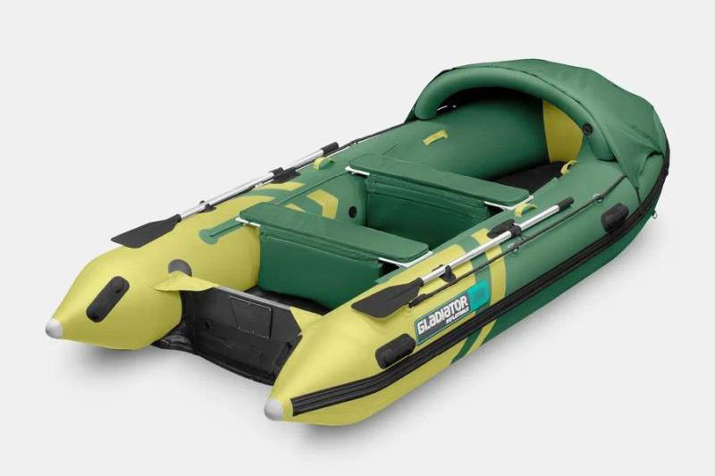 Надувная лодка GLADIATOR E380 PRO зелено-оливковый 