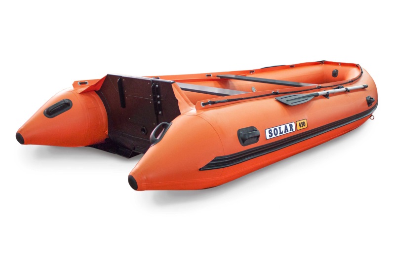 Надувная лодка Солар-430 Super Jet Tunnel оранжевый 