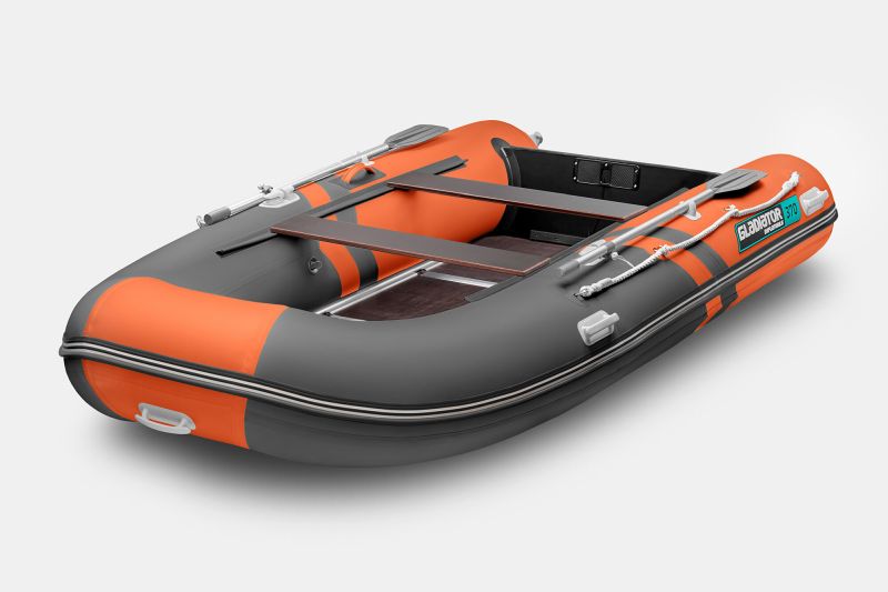 Надувная лодка GLADIATOR B370 оранжево-темно-серый 