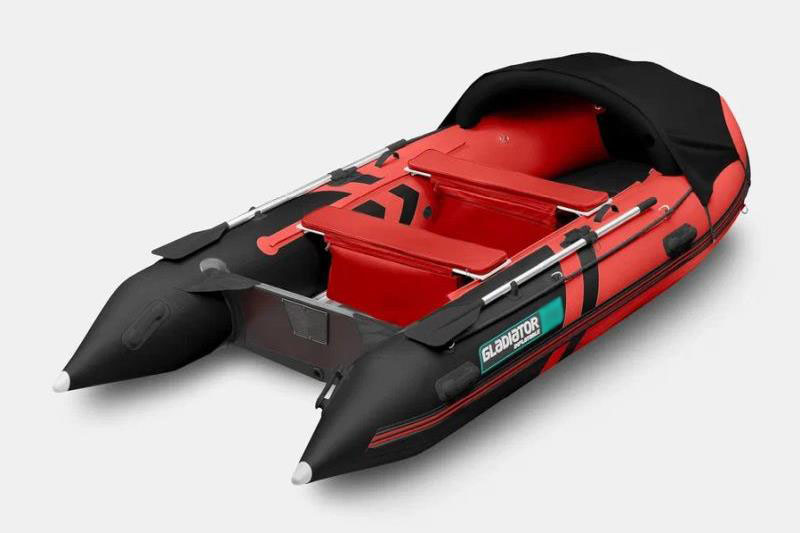 Надувная лодка GLADIATOR C400 AL красно-черный 